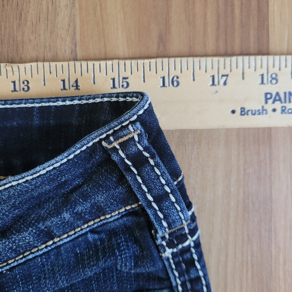 Women's Silver Frances 22" Bootcut Raw Jeans Darkwash NWOT - Picture 9 of 12